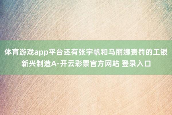体育游戏app平台还有张宇帆和马丽娜责罚的工银新兴制造A-开云彩票官方网站 登录入口
