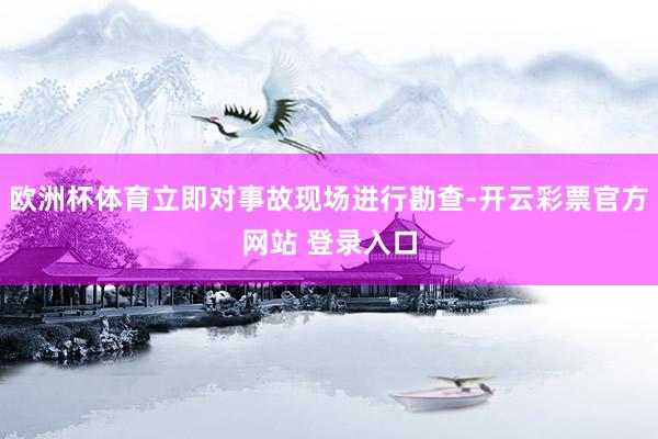 欧洲杯体育立即对事故现场进行勘查-开云彩票官方网站 登录入口