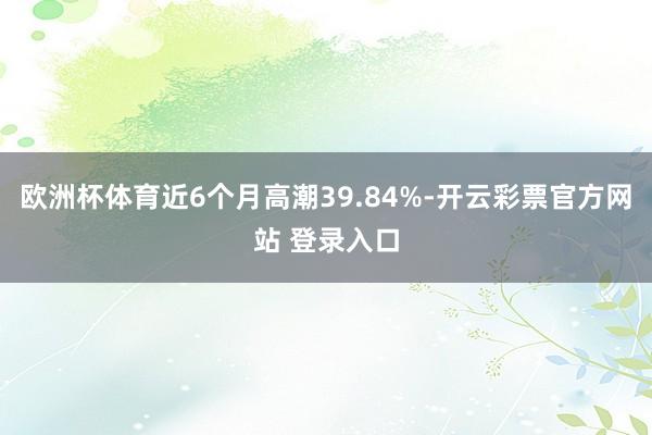 欧洲杯体育近6个月高潮39.84%-开云彩票官方网站 登录入口