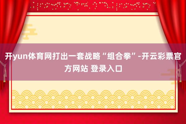 开yun体育网打出一套战略“组合拳”-开云彩票官方网站 登录入口