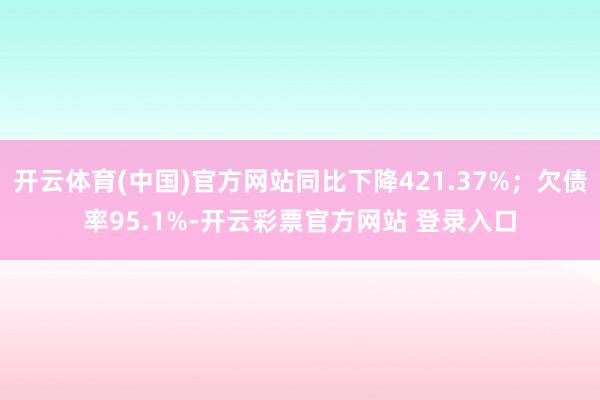 开云体育(中国)官方网站同比下降421.37%；欠债率95.1%-开云彩票官方网站 登录入口