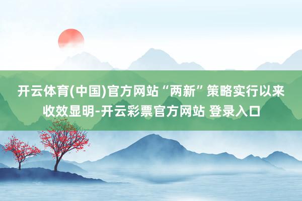 开云体育(中国)官方网站　　“两新”策略实行以来收效显明-开云彩票官方网站 登录入口