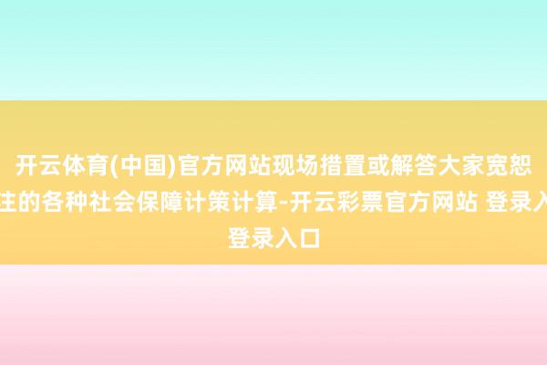 开云体育(中国)官方网站现场措置或解答大家宽恕关注的各种社会保障计策计算-开云彩票官方网站 登录入口