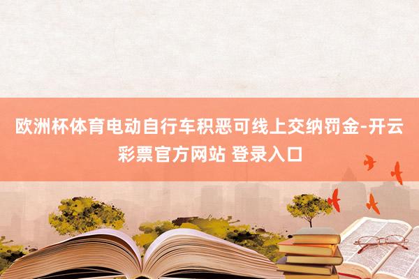 欧洲杯体育电动自行车积恶可线上交纳罚金-开云彩票官方网站 登录入口