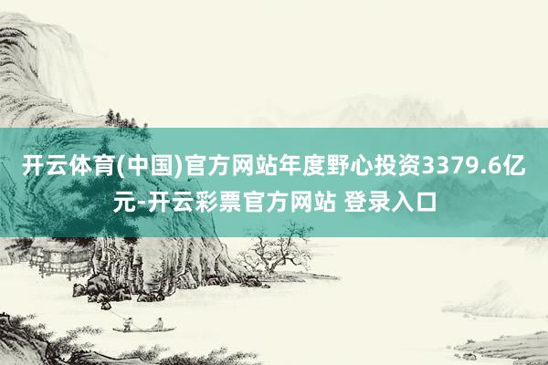 开云体育(中国)官方网站年度野心投资3379.6亿元-开云彩票官方网站 登录入口