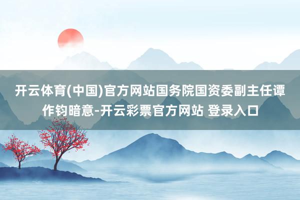 开云体育(中国)官方网站 国务院国资委副主任谭作钧暗意-开云彩票官方网站 登录入口