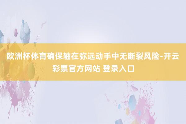 欧洲杯体育确保轴在弥远动手中无断裂风险-开云彩票官方网站 登录入口