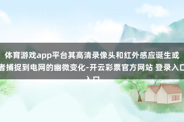 体育游戏app平台其高清录像头和红外感应诞生或者捕捉到电网的幽微变化-开云彩票官方网站 登录入口